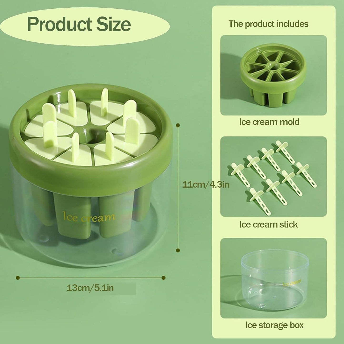 Reusable DIY 8 Pieces Ice Pop Mold